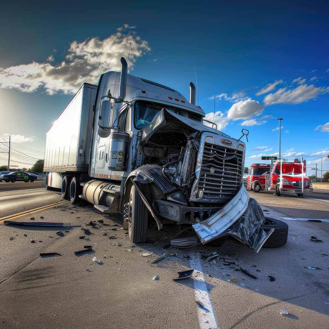 High Stakes Injury Law -Trusted Truck Accident Lawyer North Las Vegas NV -wrecked tractor trailer
