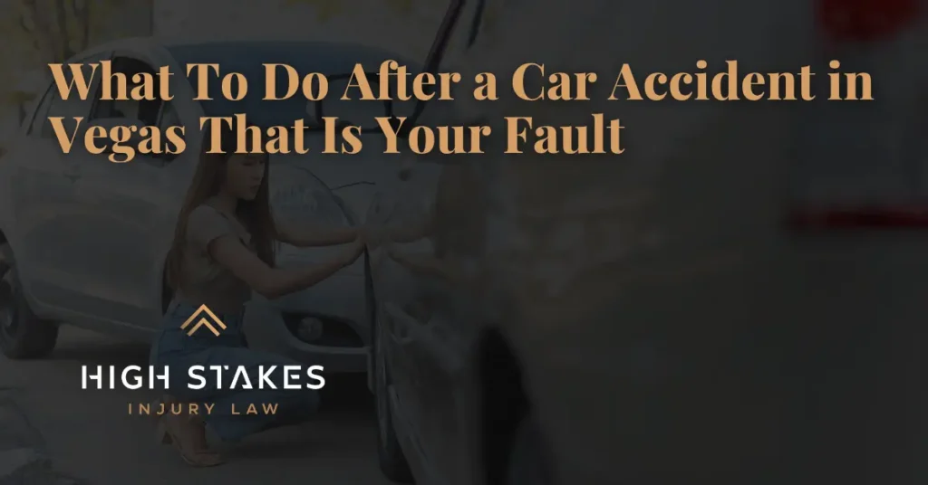 What To Do After a Car Accident in Vegas That Is Your Fault - High Stakes Injury Law